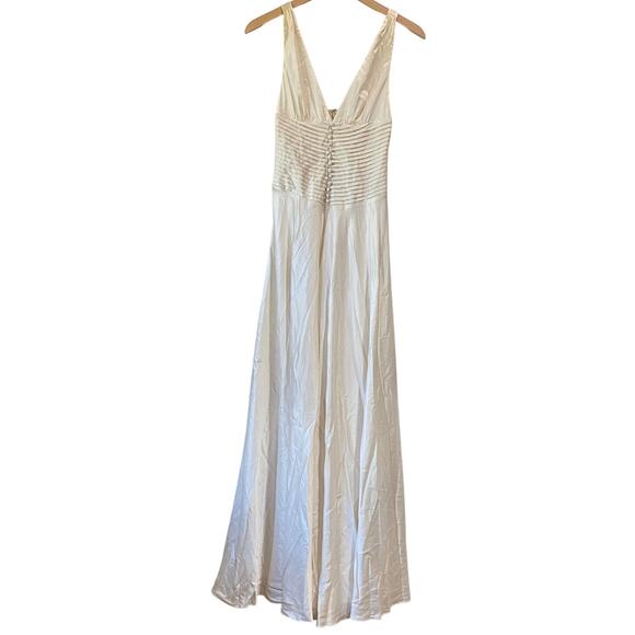 Reformation Arianwen Satin Dress Fior Di Latte - Picture 6 of 12